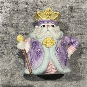Fitz and Floyd Purple and Yellow Ceramic King Figurine